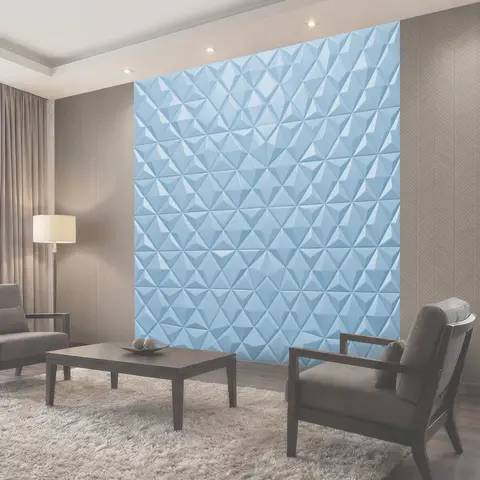 Фотообои 3D текстура из голубых граней