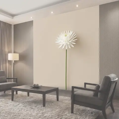 Фотообои Белый цветок на бежевом фоне
