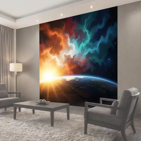 Фотообои Космический рассвет над Землей