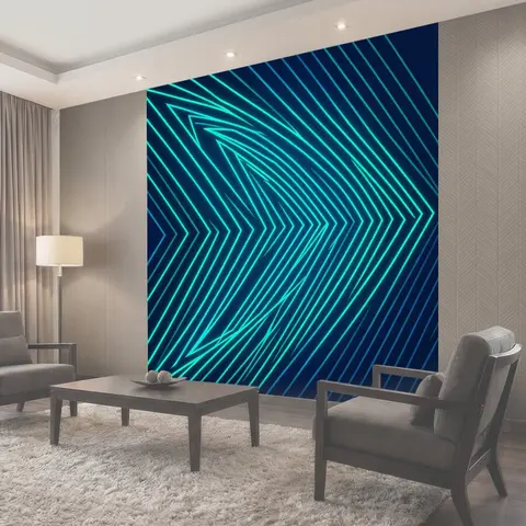 Фотообои Бирюзовые зигзаги и перспектива