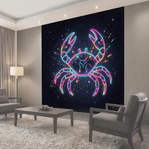 Фотообои Неоновый космический краб