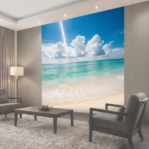 Фотообои Тропический пляж с бирюзовым морем