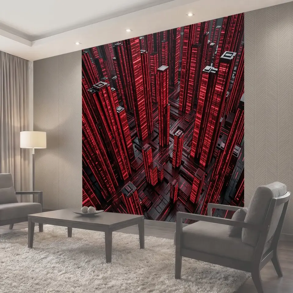 Фотообои Неоновый футуристический город