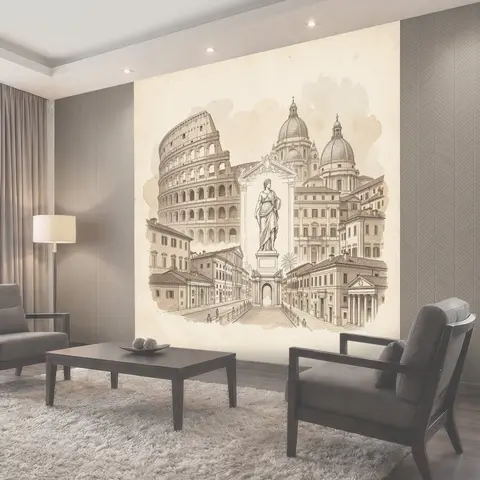 Фотообои Архитектура Рима в сепии