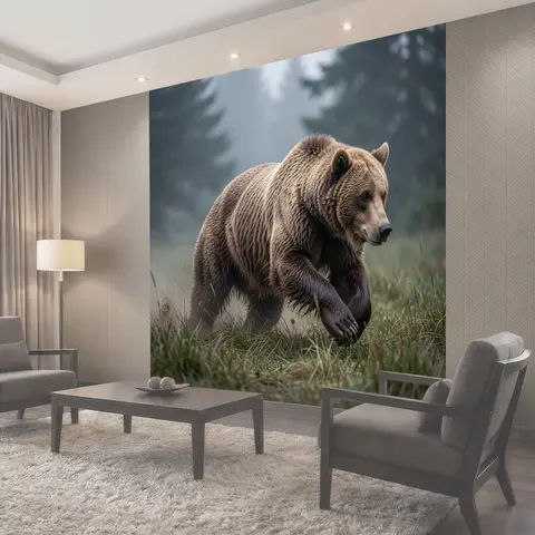 Фотообои Бурый медведь в лесу