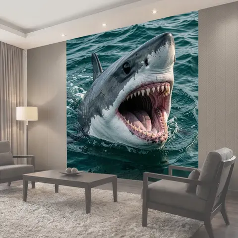 Фотообои Акула в морской воде
