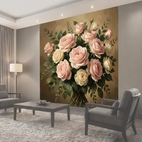 Фотообои Букет нежно-розовых роз