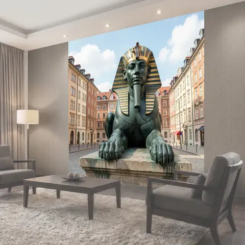 Фотообои Египетский сфинкс в городском квартале
