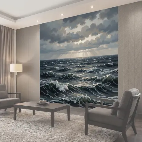 Фотообои Штормовое море под облаками
