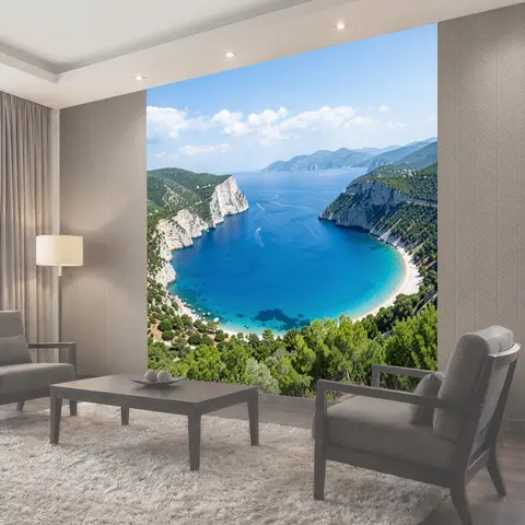 Фотообои Морская бухта среди скал