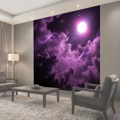 Фотообои Космический пейзаж с луной