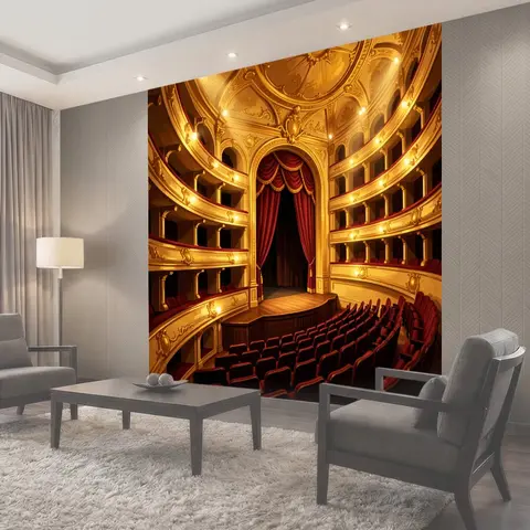 Фотообои Роскошный интерьер театра с сценой