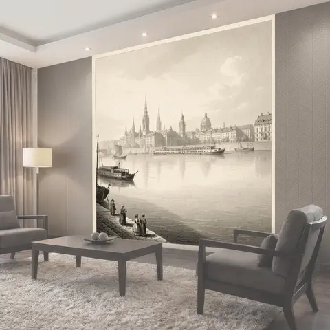 Фотообои Старинный город на реке