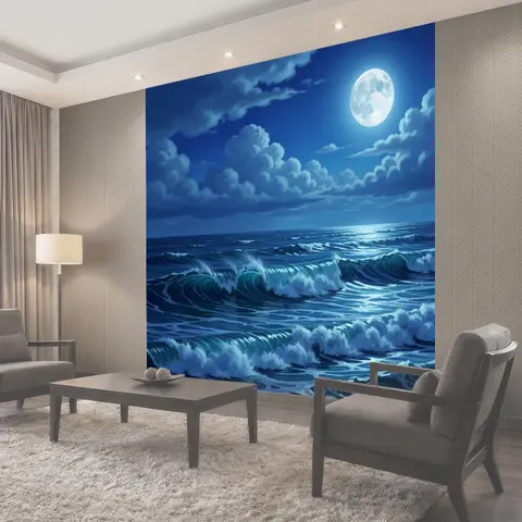 Фотообои Лунная ночь над морем