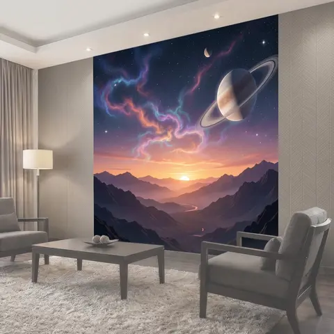 Фотообои Космический пейзаж с планетой