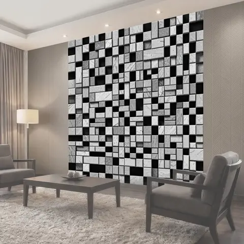 Фотообои Каменный кубический 3D паттерн