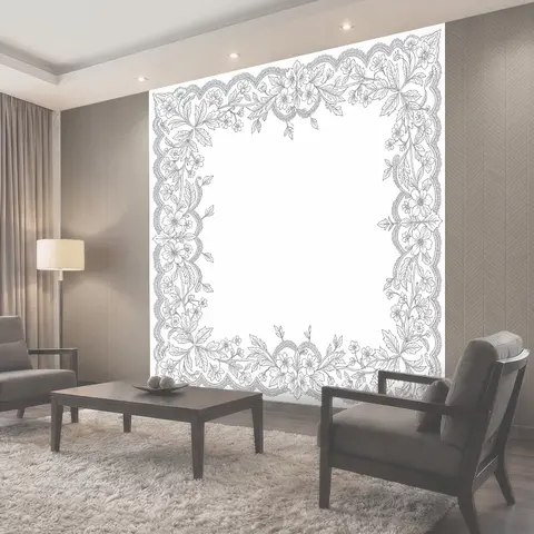 Фотообои Цветочный кружевной бордюр