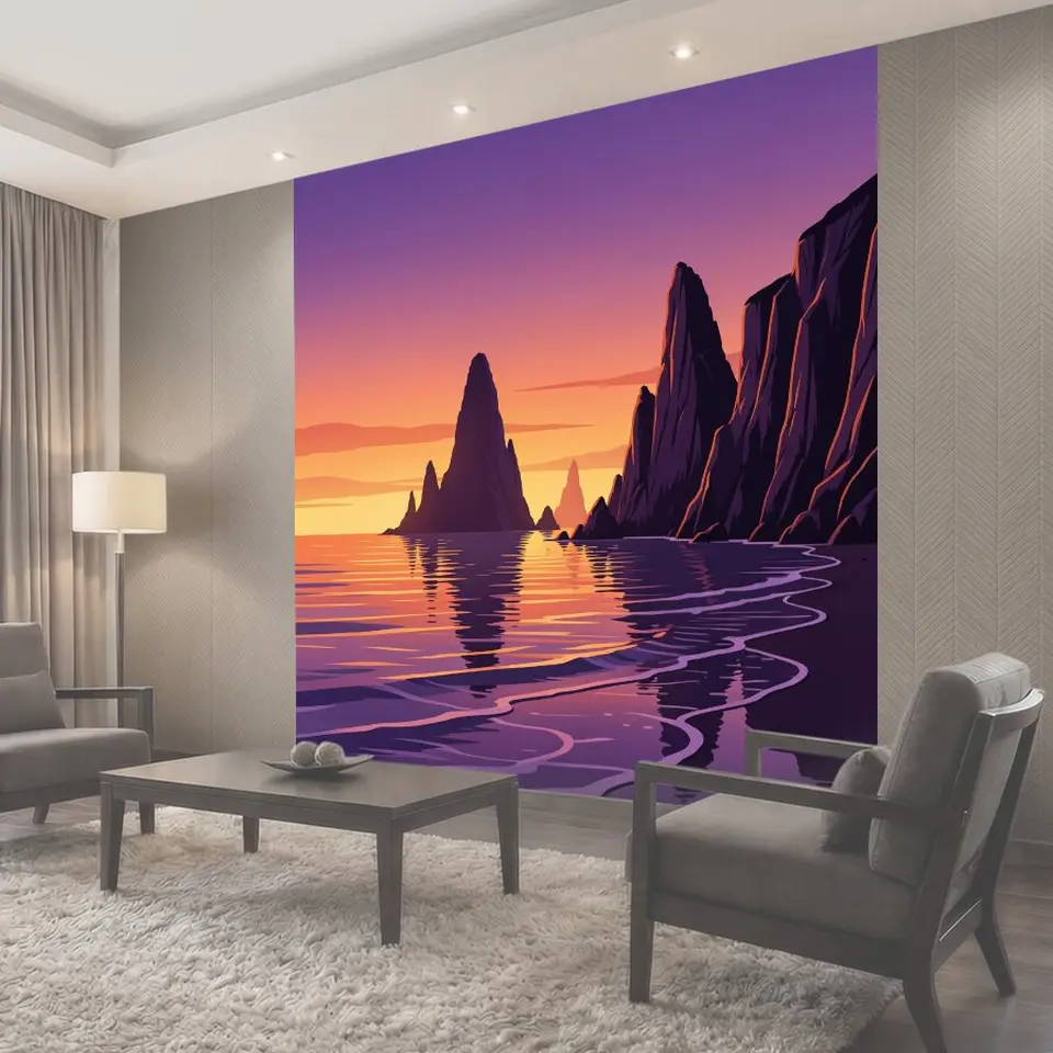 Фотообои Скалы у моря на закате