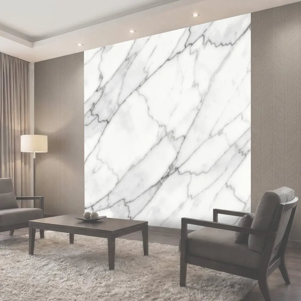 Фотообои Мраморный узор бело-серых линий