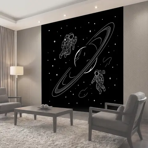 Фотообои Астронавты и космическая планета