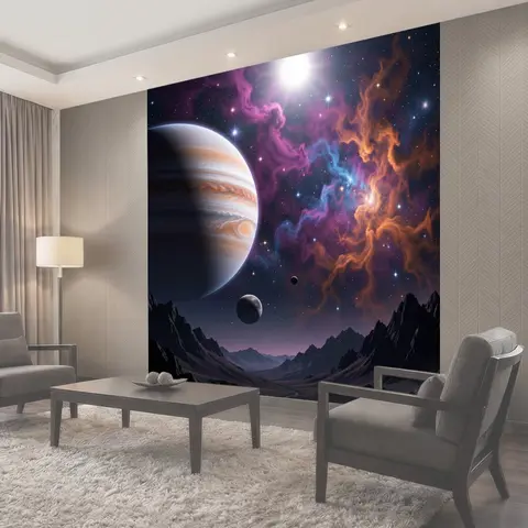 Фотообои Космический пейзаж с гигантской планетой