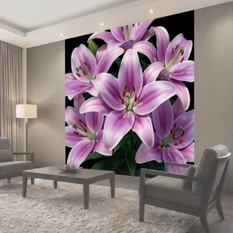 Фотообои Розовые лилии крупным планом