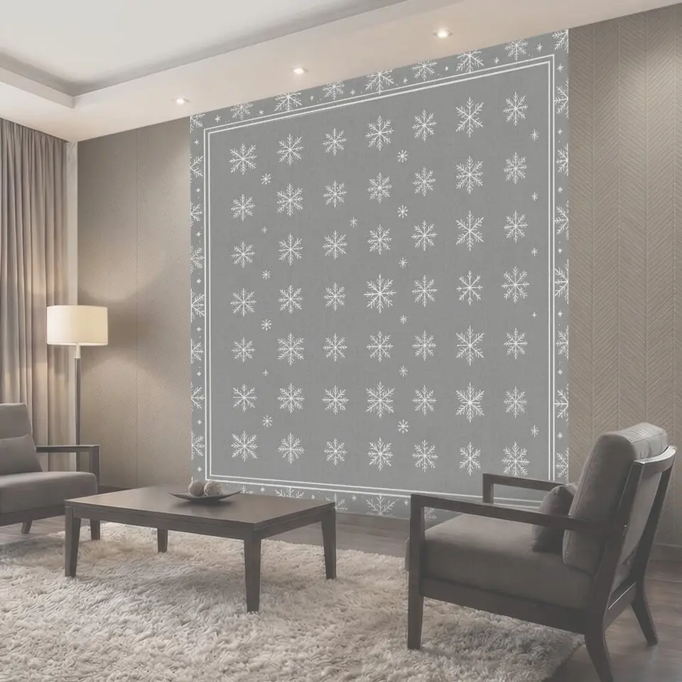 Фотообои Снежинки на сером фоне