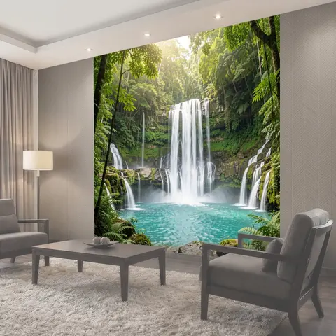 Фотообои Тропический водопад в джунглях