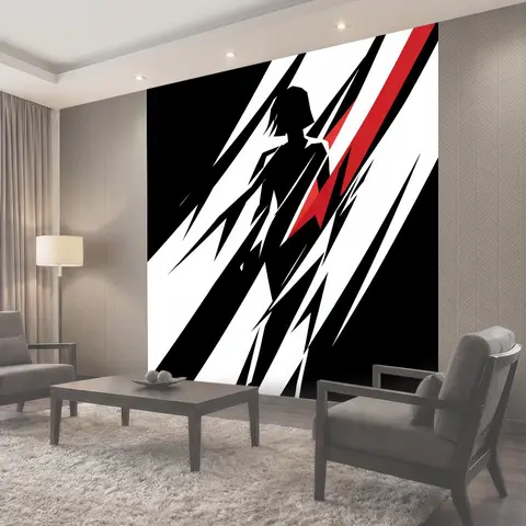 Фотообои Графичный рейв-образ в полосах