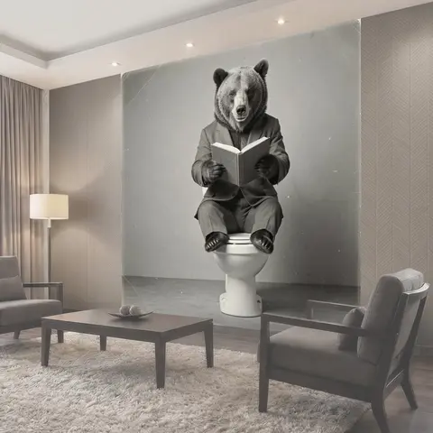 Фотообои Медведь в костюме с книгой