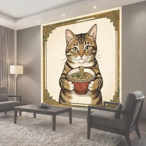 Фотообои Усатый герой с миской рамена