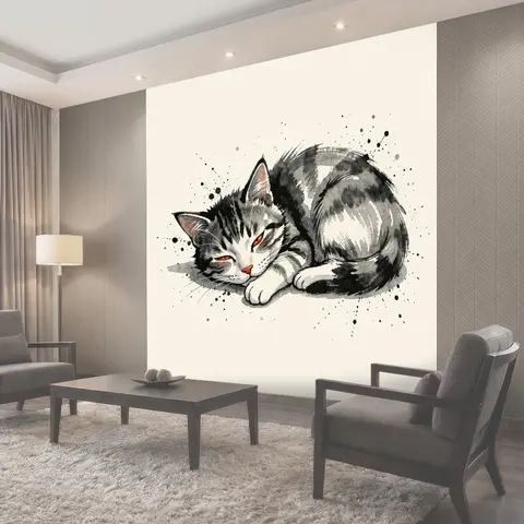 Фотообои Умиротворённые коты с рыжими глазами