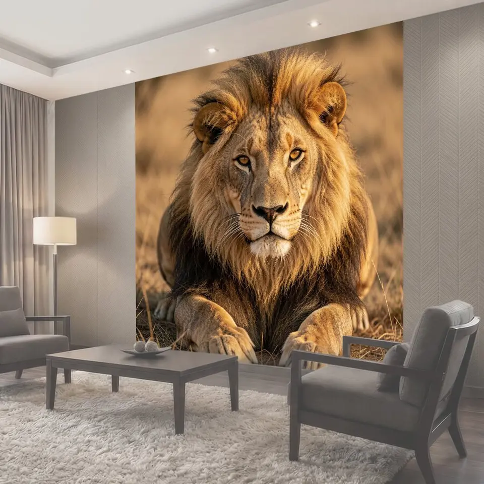 Фотообои Могучий лев на саванне