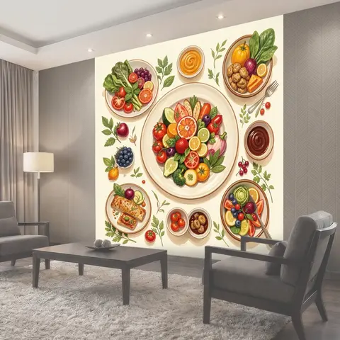 Фотообои Натюрморт с овощами и фруктами