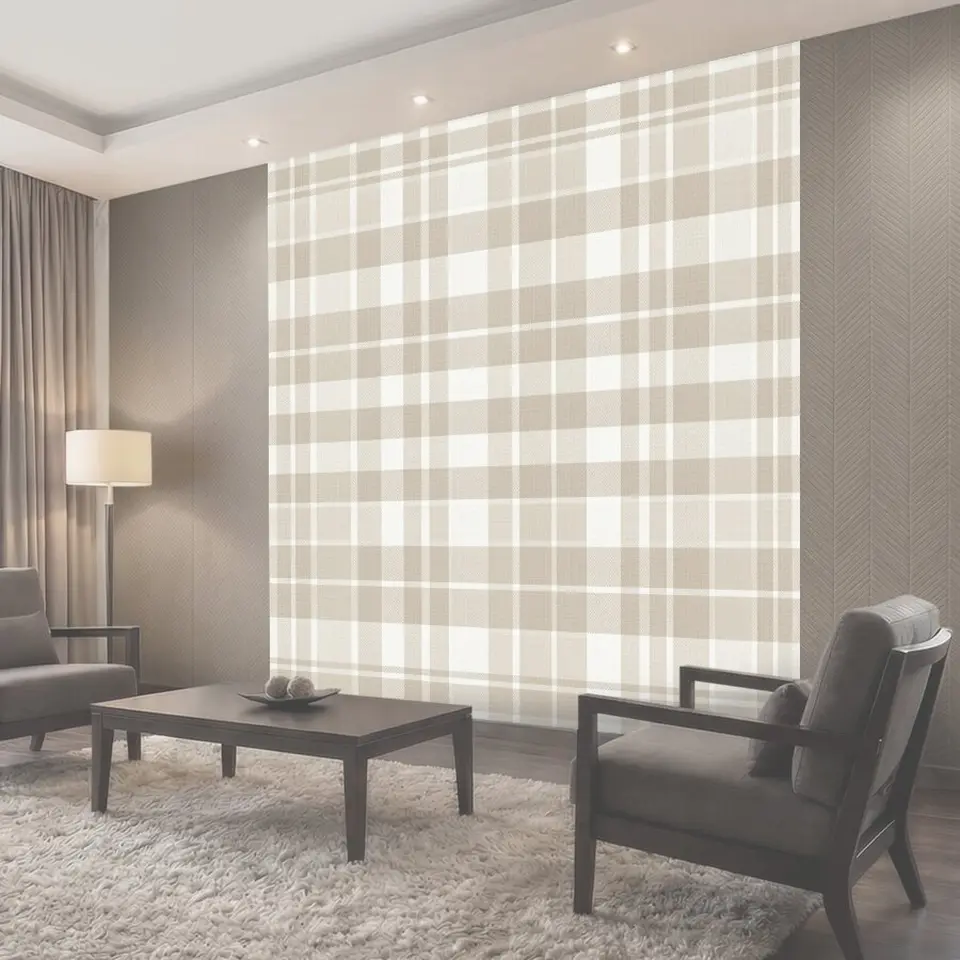 Фотообои Бежево-белая клетка в ретро стиле