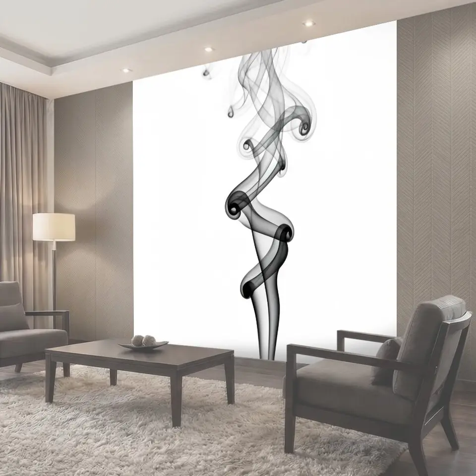 Фотообои Черный дым на белом фоне