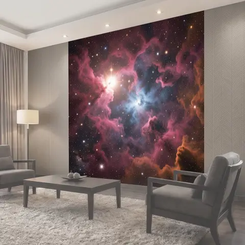 Фотообои Космическая туманность и звезды