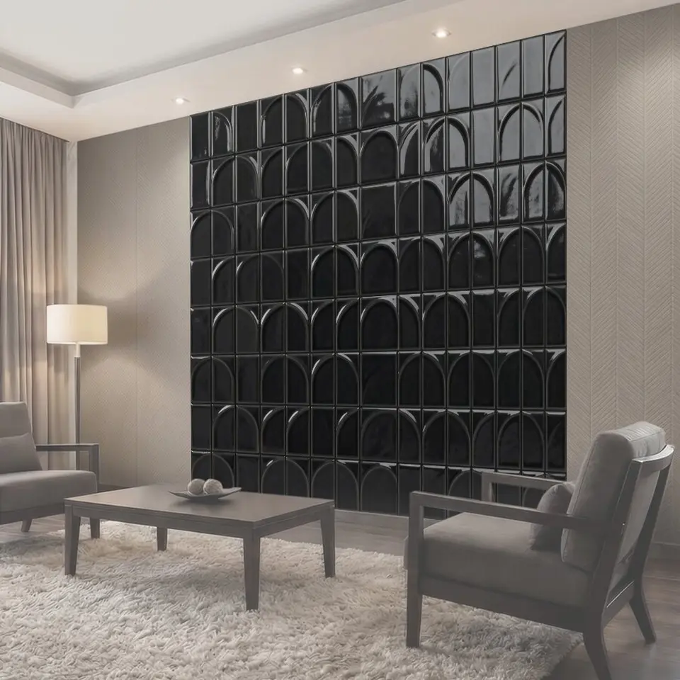 Фотообои Глянцевая плитка с полукружиями
