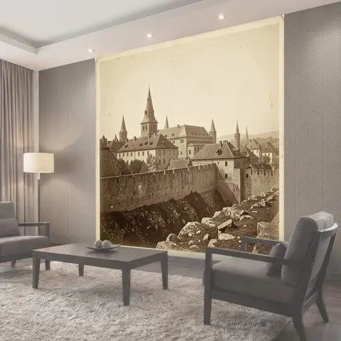 Фотообои Средневековый город с башнями