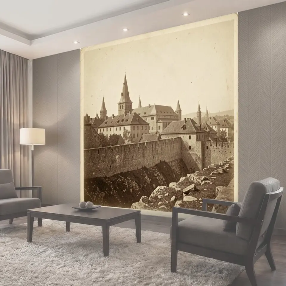 Фотообои Средневековый город с башнями
