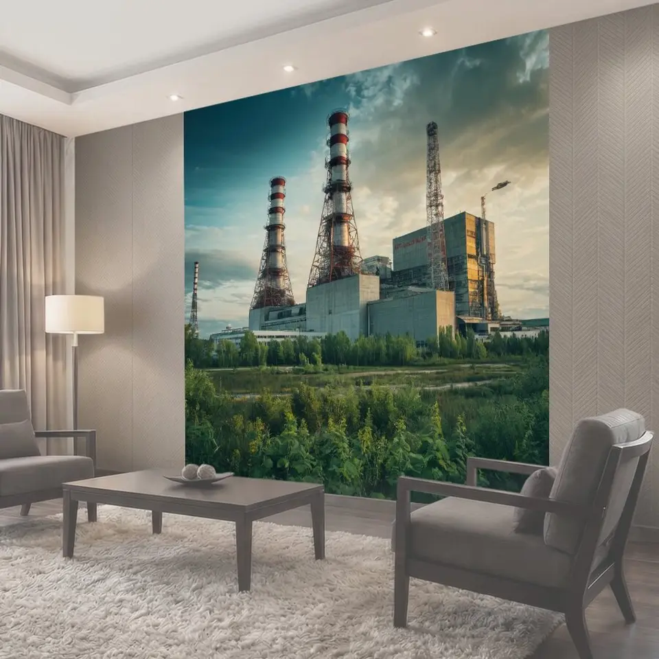Фотообои Чернобыль, станция, аэс катастрофа строение