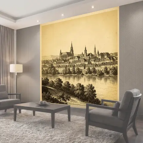 Фотообои Старинный европейский город у реки