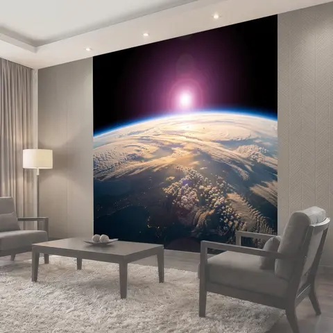 Фотообои Рассвет над Землей из космоса