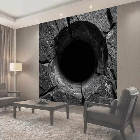 Фотообои Каменный туннель с темным провалом