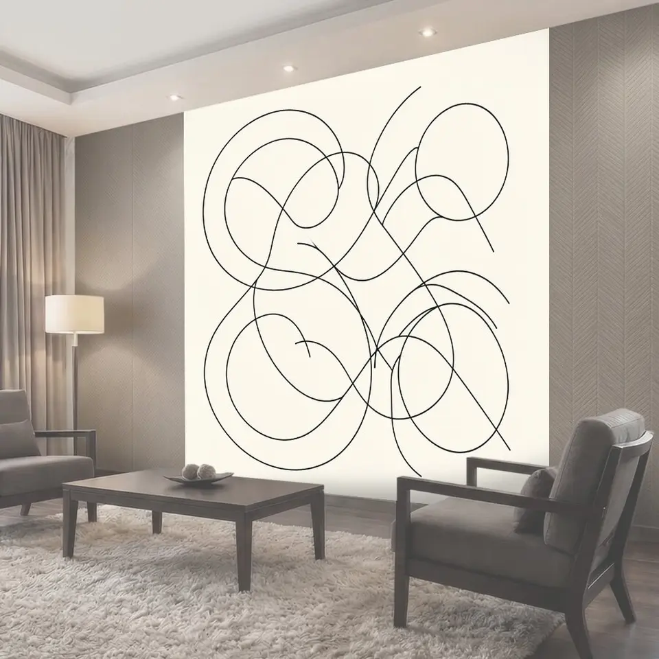 Фотообои Абстрактные переплетённые линии и овалы