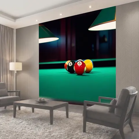 Фотообои Картинка с бильярдным столом и игрой света
