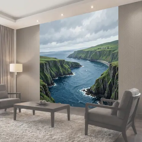 Фотообои Прибрежные скалы и морской залив