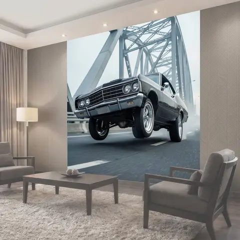 Фотообои Ретро автомобиль на мосту