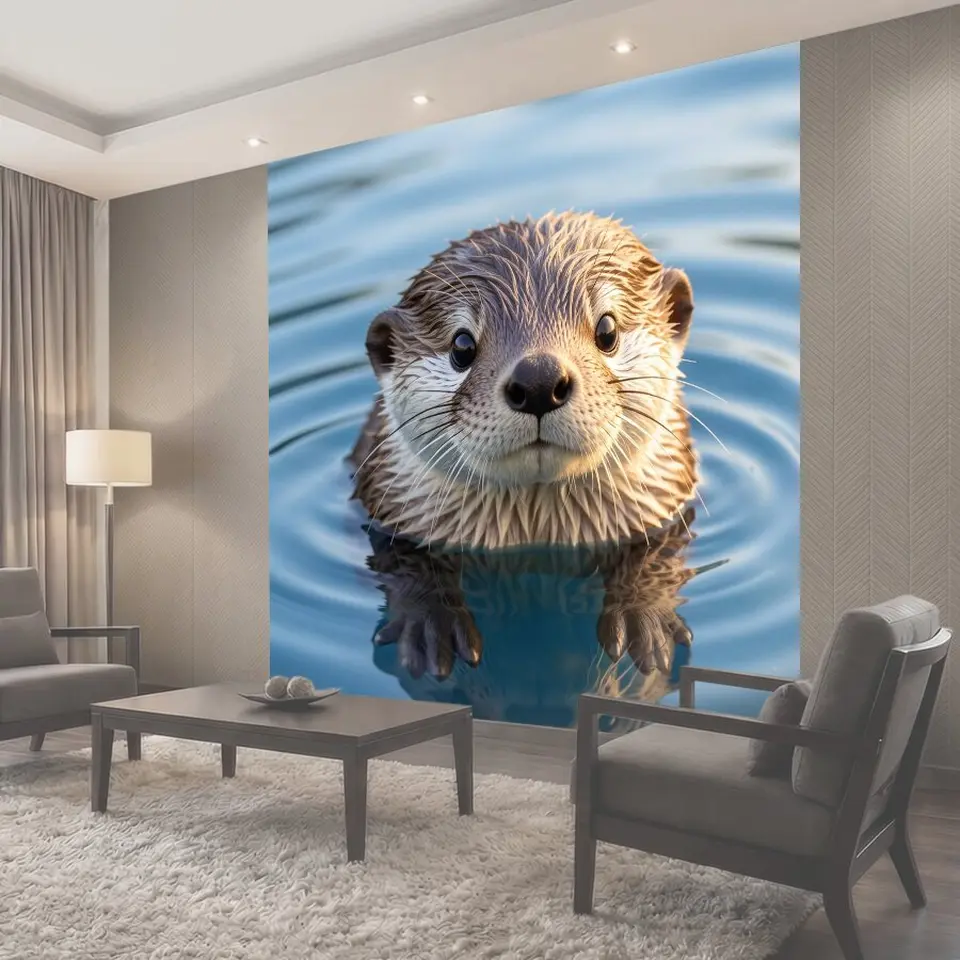 Фотообои Выдра в голубой воде