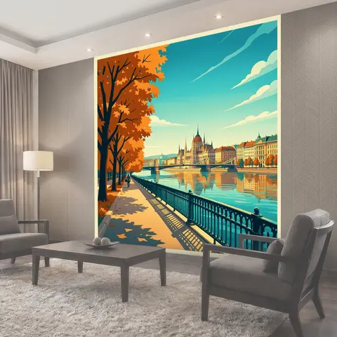 Фотообои Осенний Будапешт у Дуная